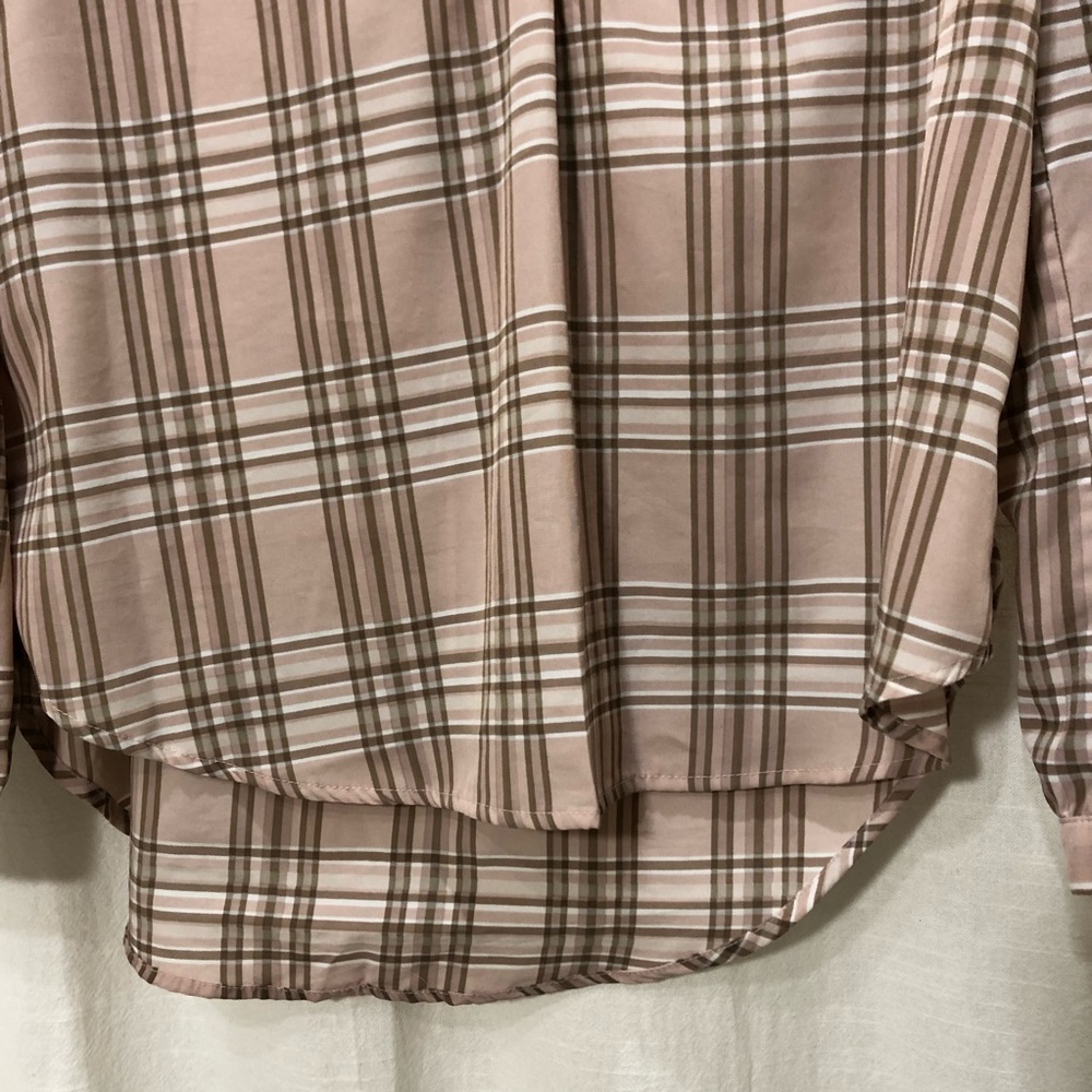 GIANNI BINI plaid long sleeve blouse - Picture 7 of 12